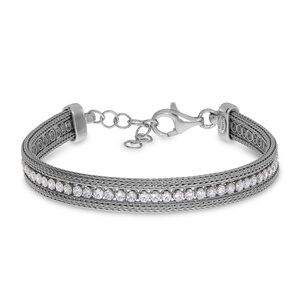 NWT Briju 925 Sterling Silver CZ Bracelet 7” Tennis Style Gift Box New